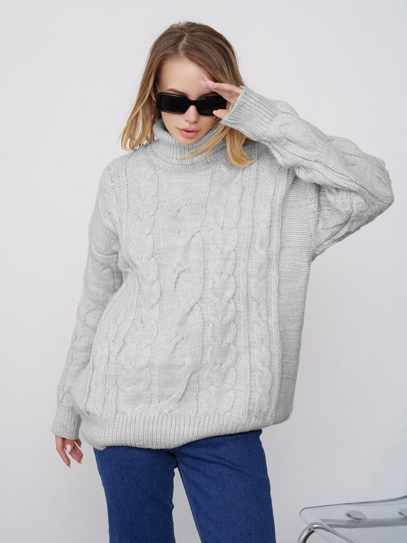 Свитер ISSA Plus модель WN20-348_grey Фото