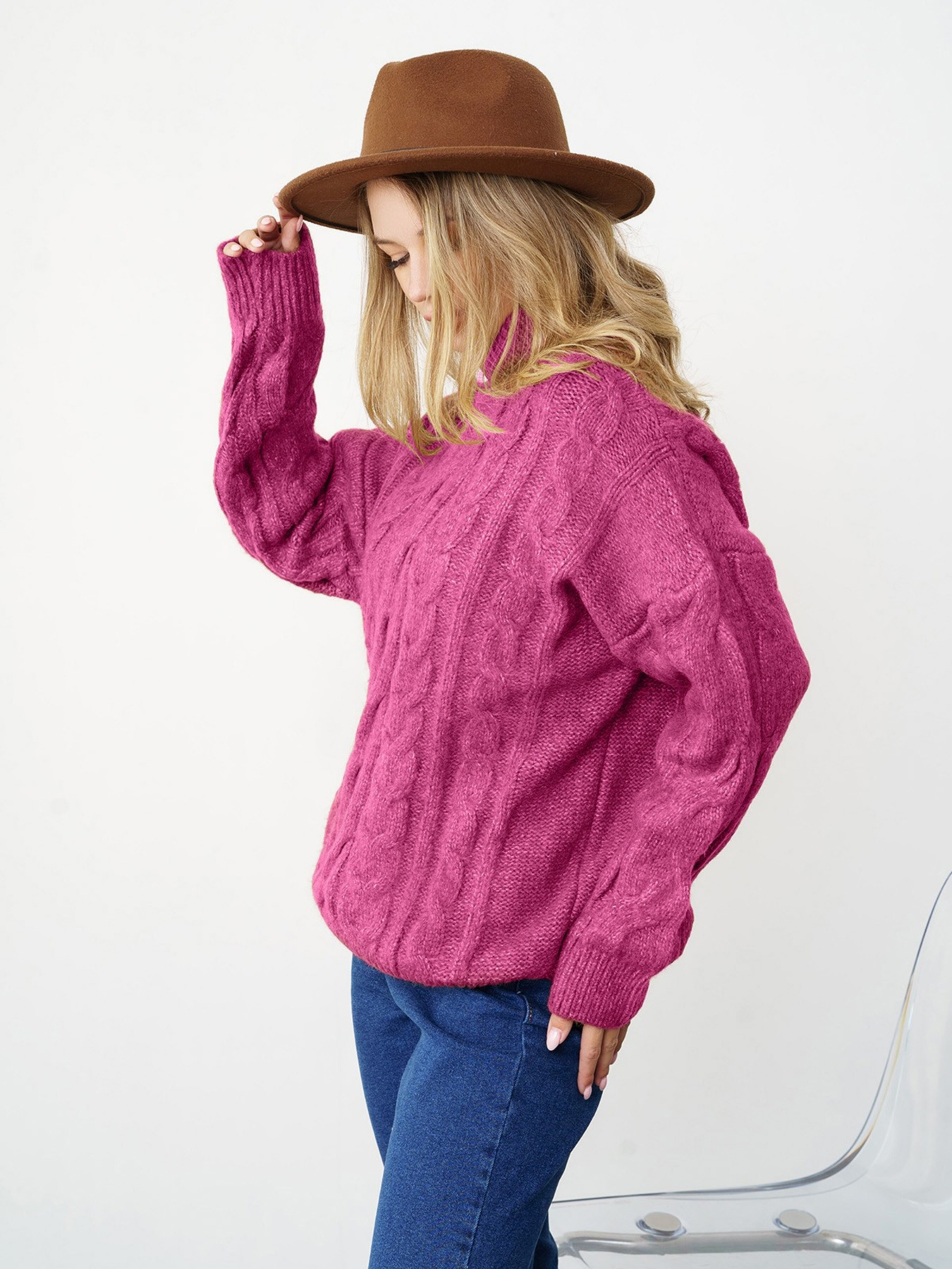 Свитер ISSA Plus модель WN20-348_purple Фото