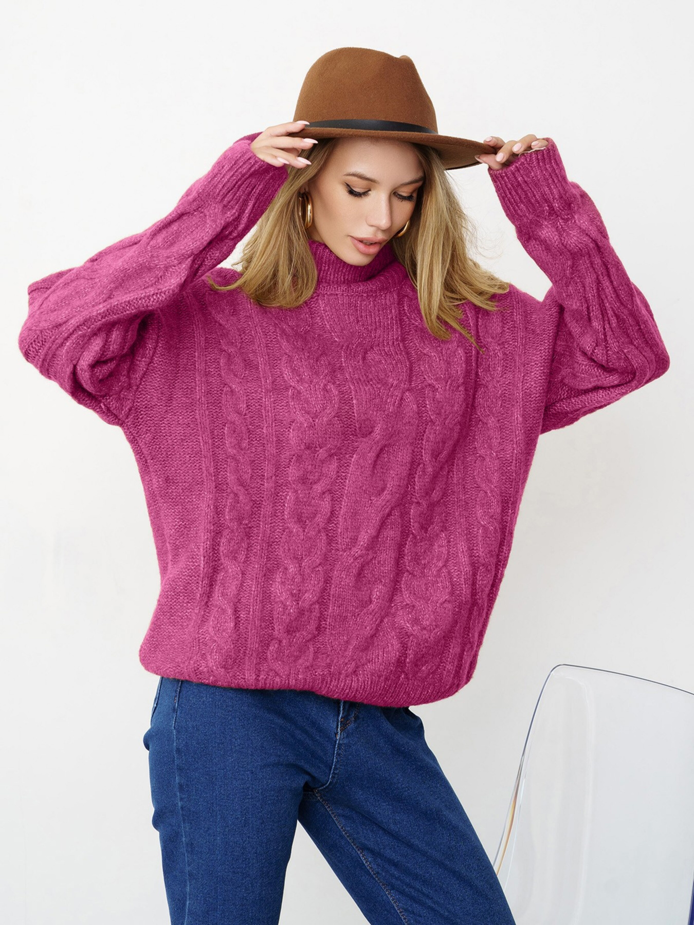 Свитер ISSA Plus модель WN20-348_purple Фото