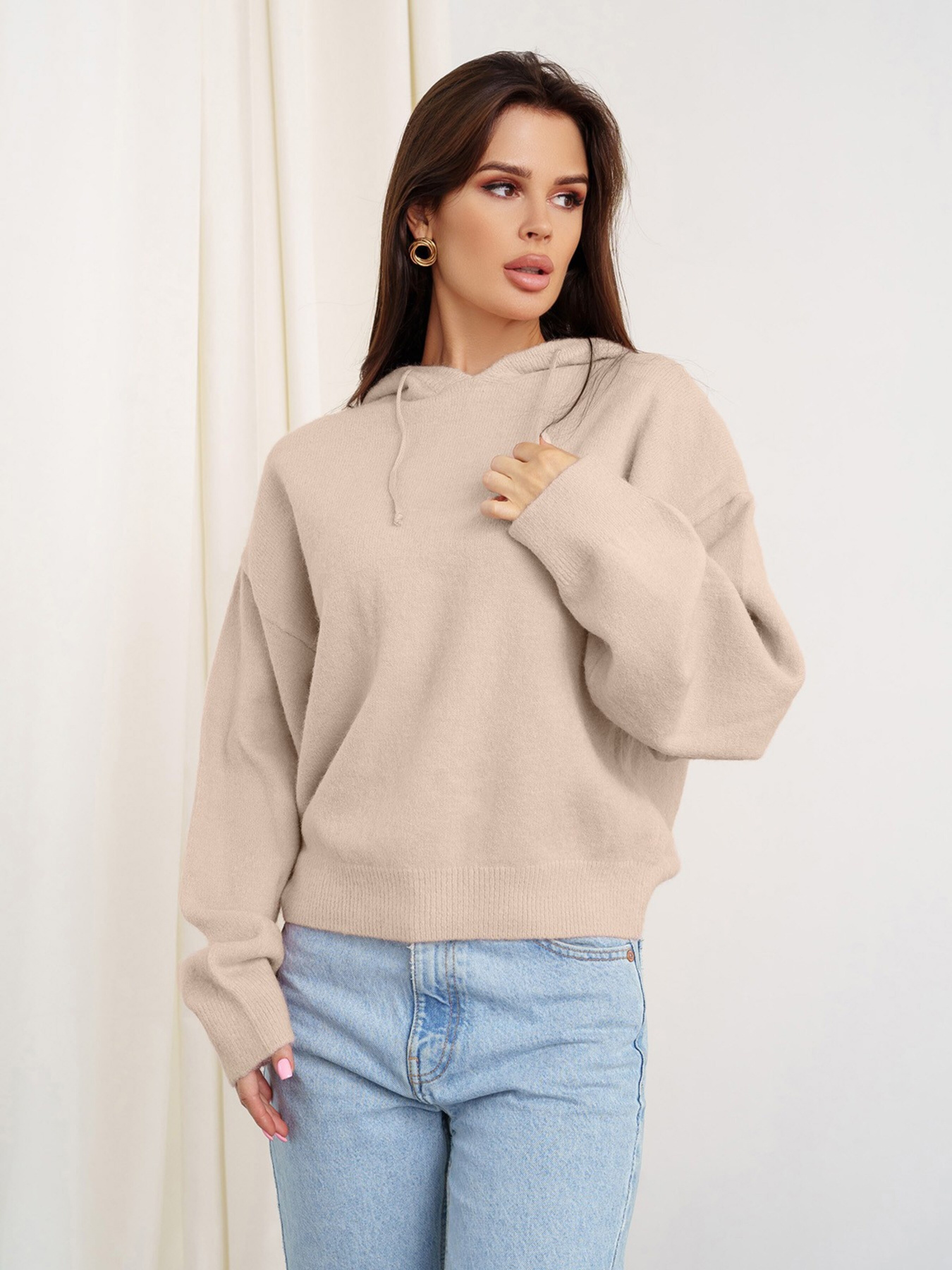 Свитер ISSA Plus модель WN20-349_beige Фото