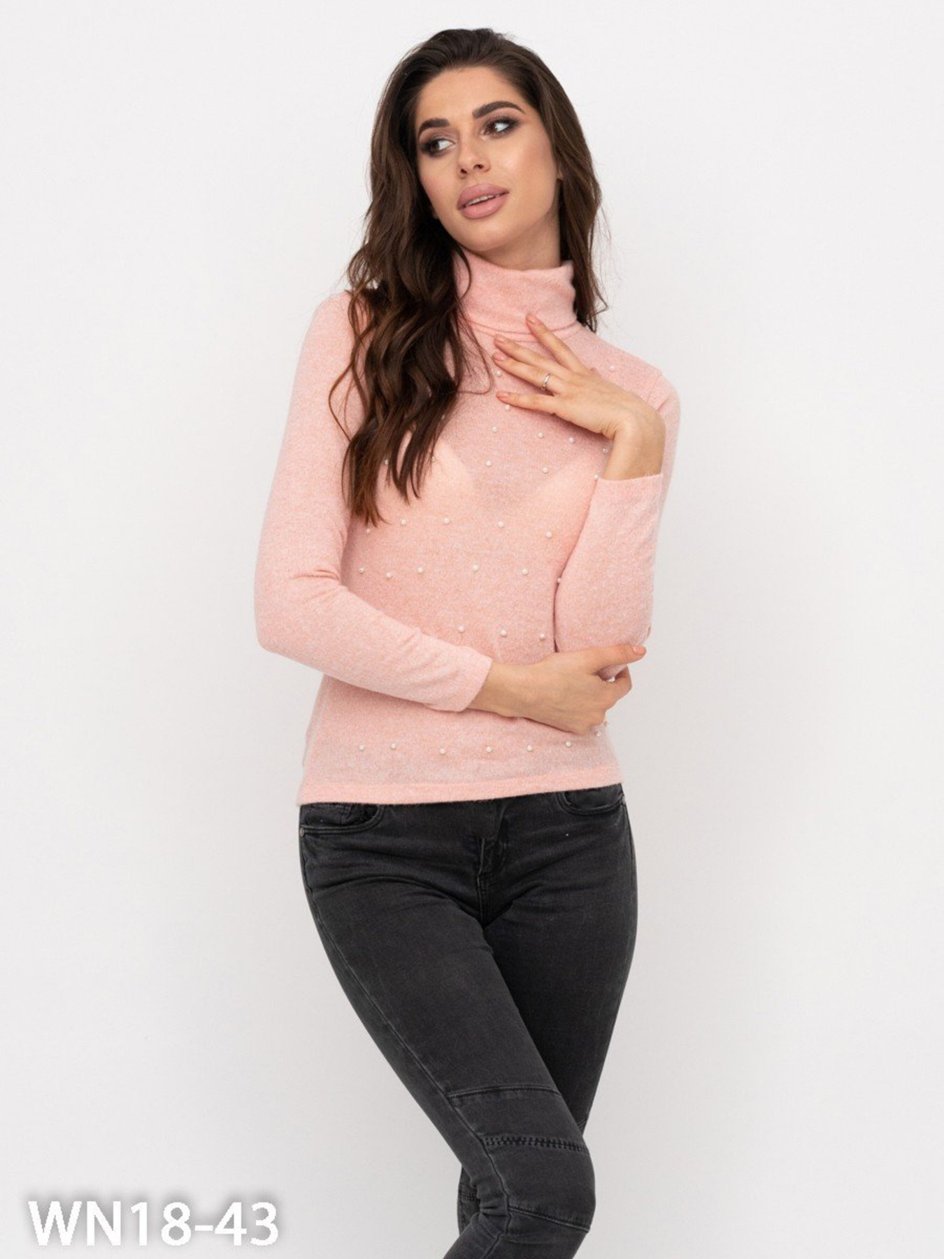 Водолазка ISSA Plus модель WN18-43_peach Фото