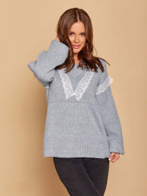 Светр ISSA Plus модель WN20-178_grey Фото