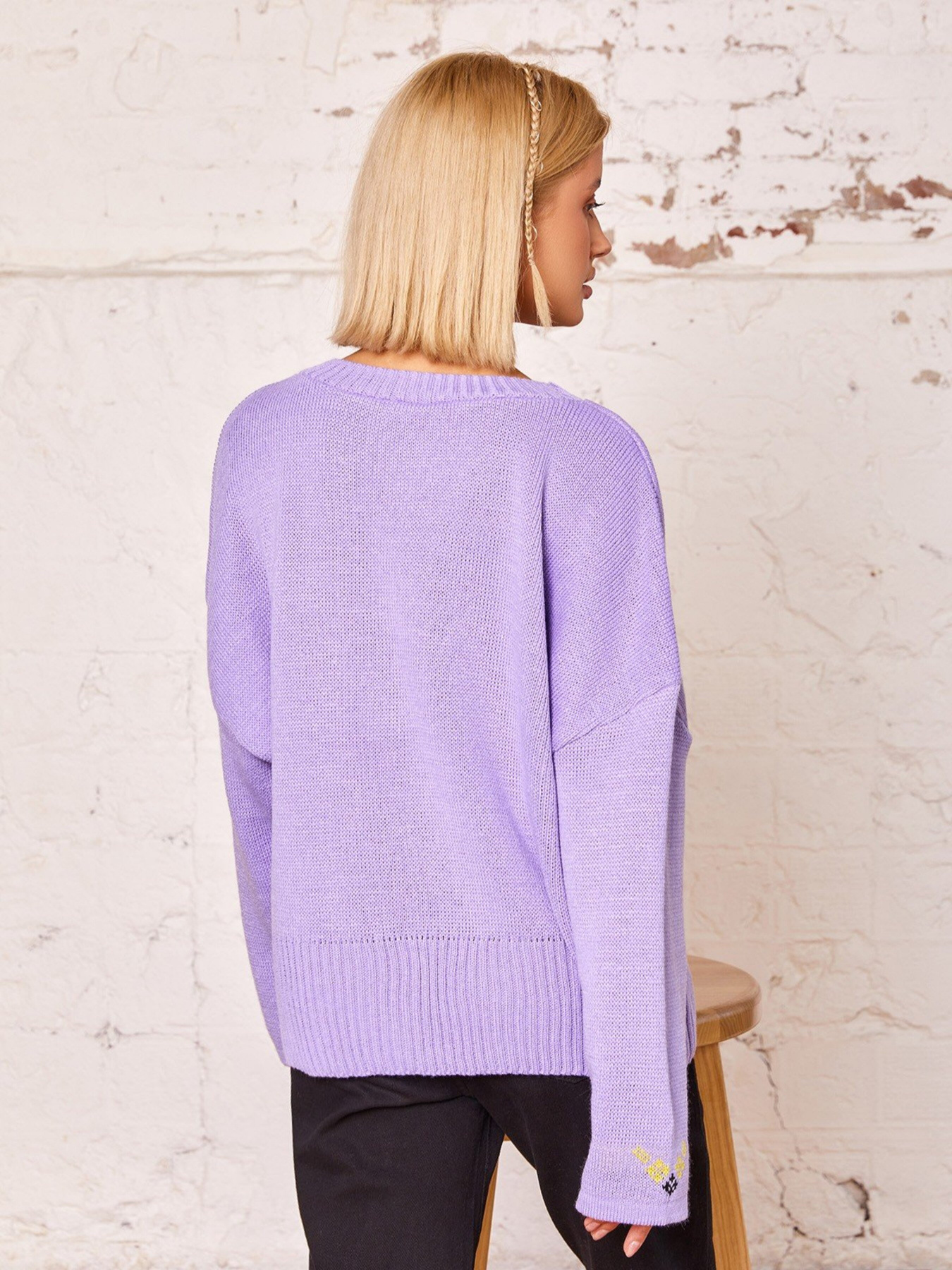 Свитер ISSA Plus модель WN20-181_lilac Фото