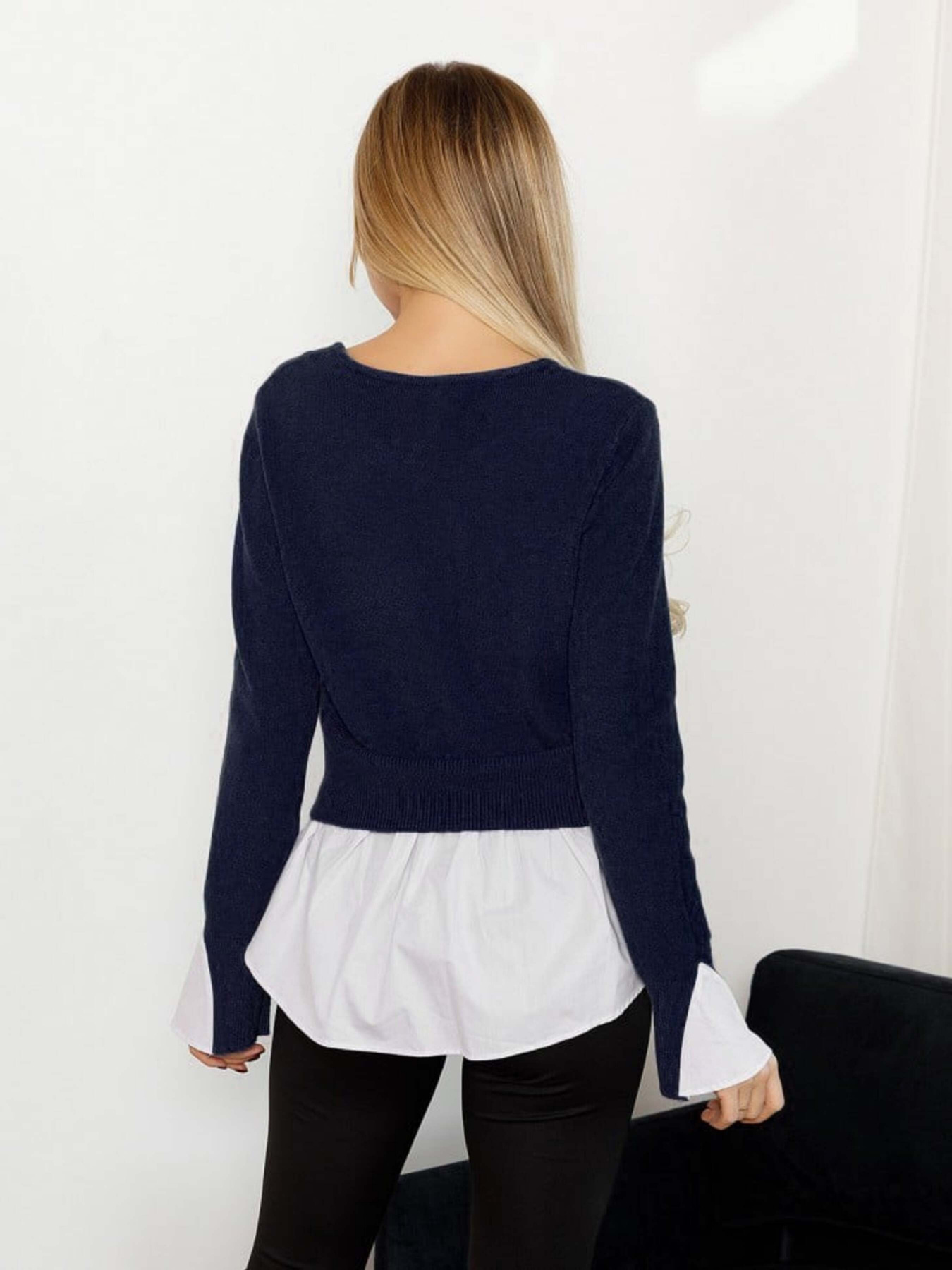 Свитер ISSA Plus модель WN20-215_darkblue Свитер ISSA Plus модель WN20-215_darkblue Фото