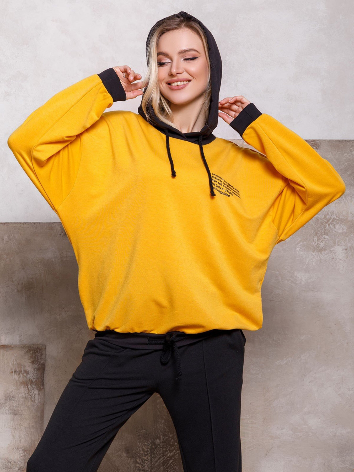 Худи ISSA Plus модель 12422_mustard Худи ISSA Plus модель 12422_mustard Фото