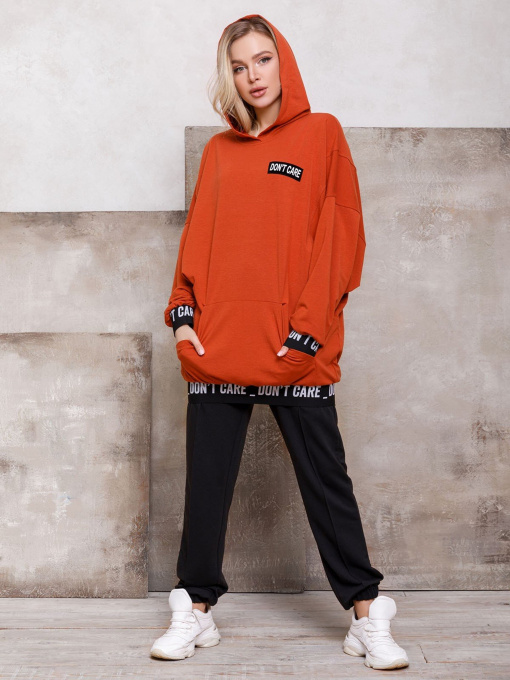 Худи ISSA Plus модель 12430_terracotta Фото