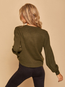 Джемпер ISSA Plus модель WN20-170_khaki Фото