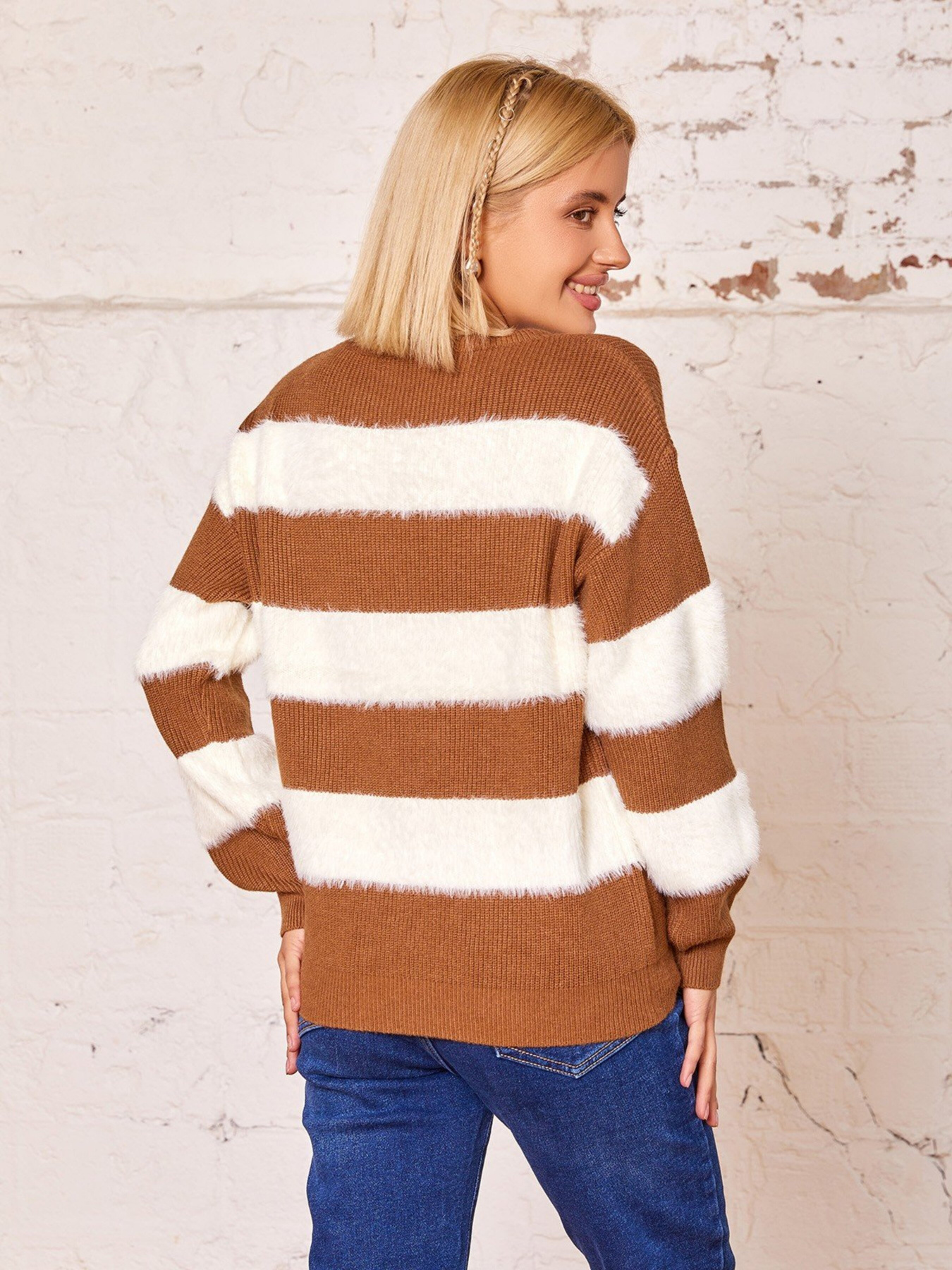 Свитер ISSA Plus модель WN20-173_brown Фото