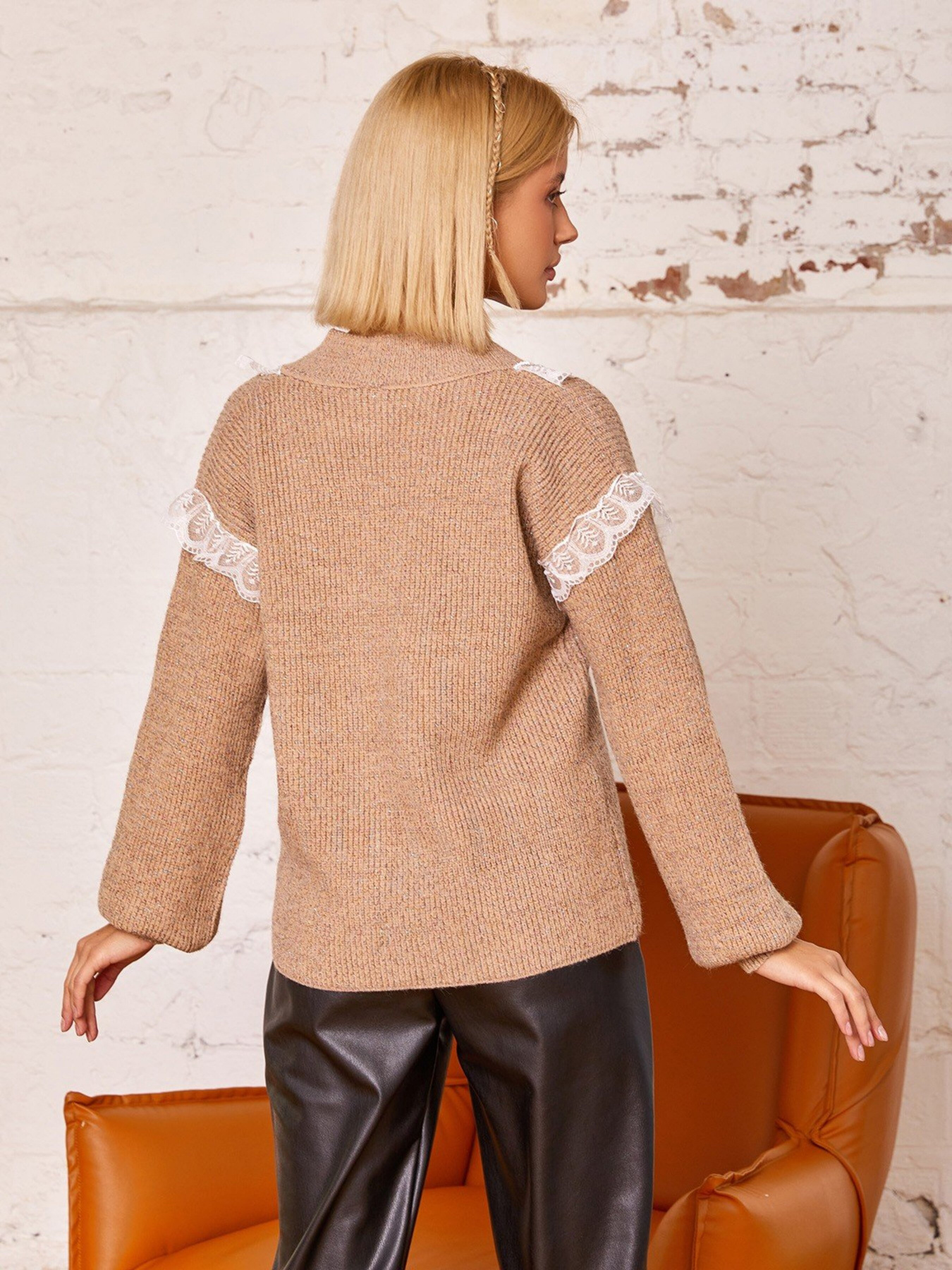 Свитер ISSA Plus модель WN20-178_beige Фото