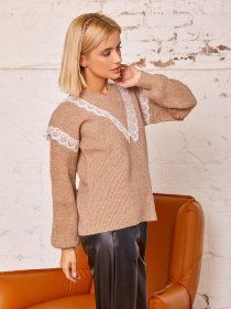 Свитер ISSA Plus модель WN20-178_beige Фото