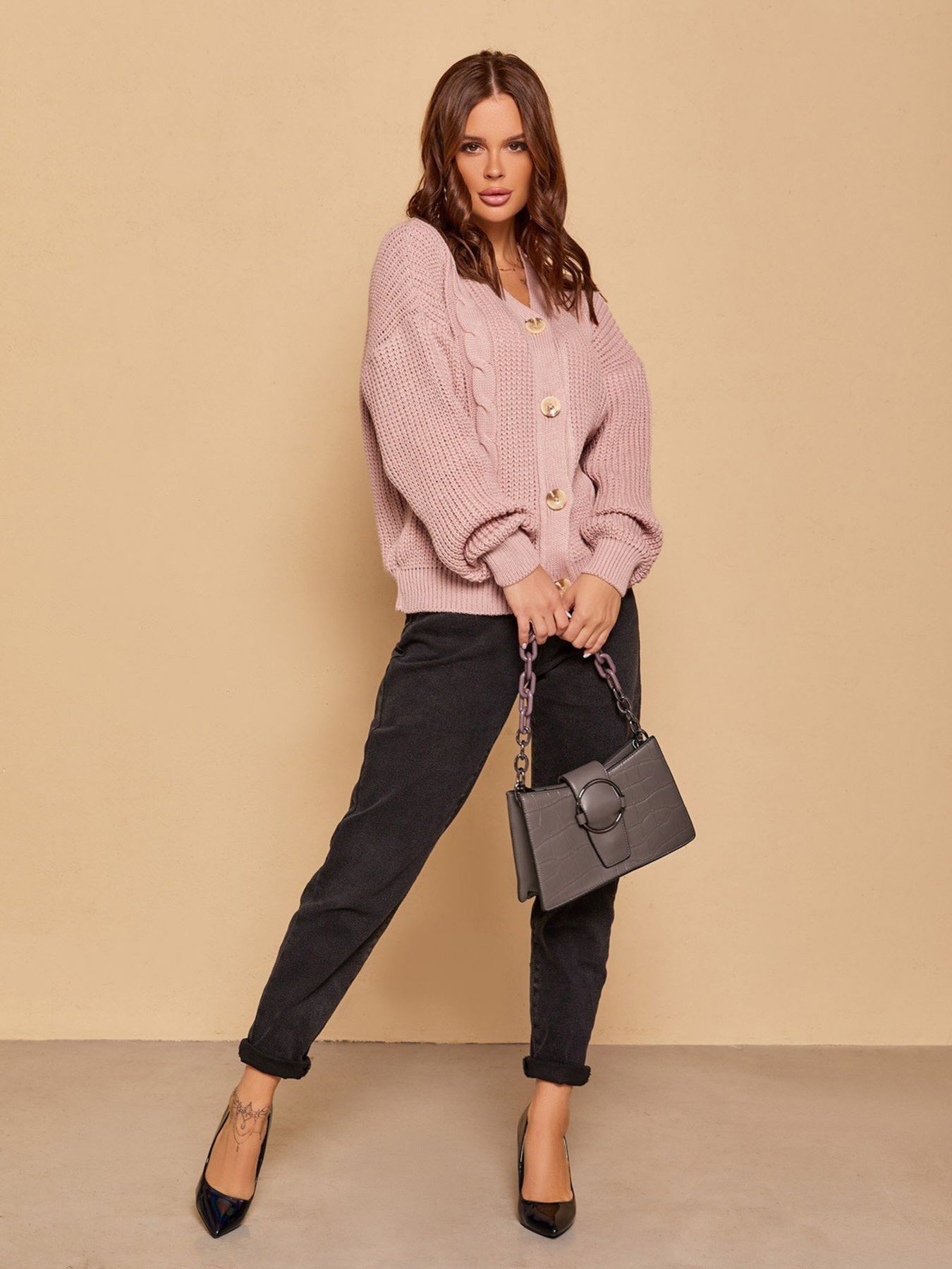 Кардиган ISSA Plus модель WN20-179_pink Фото