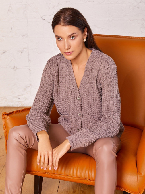 Кардиган ISSA Plus модель WN20-184_brown Фото