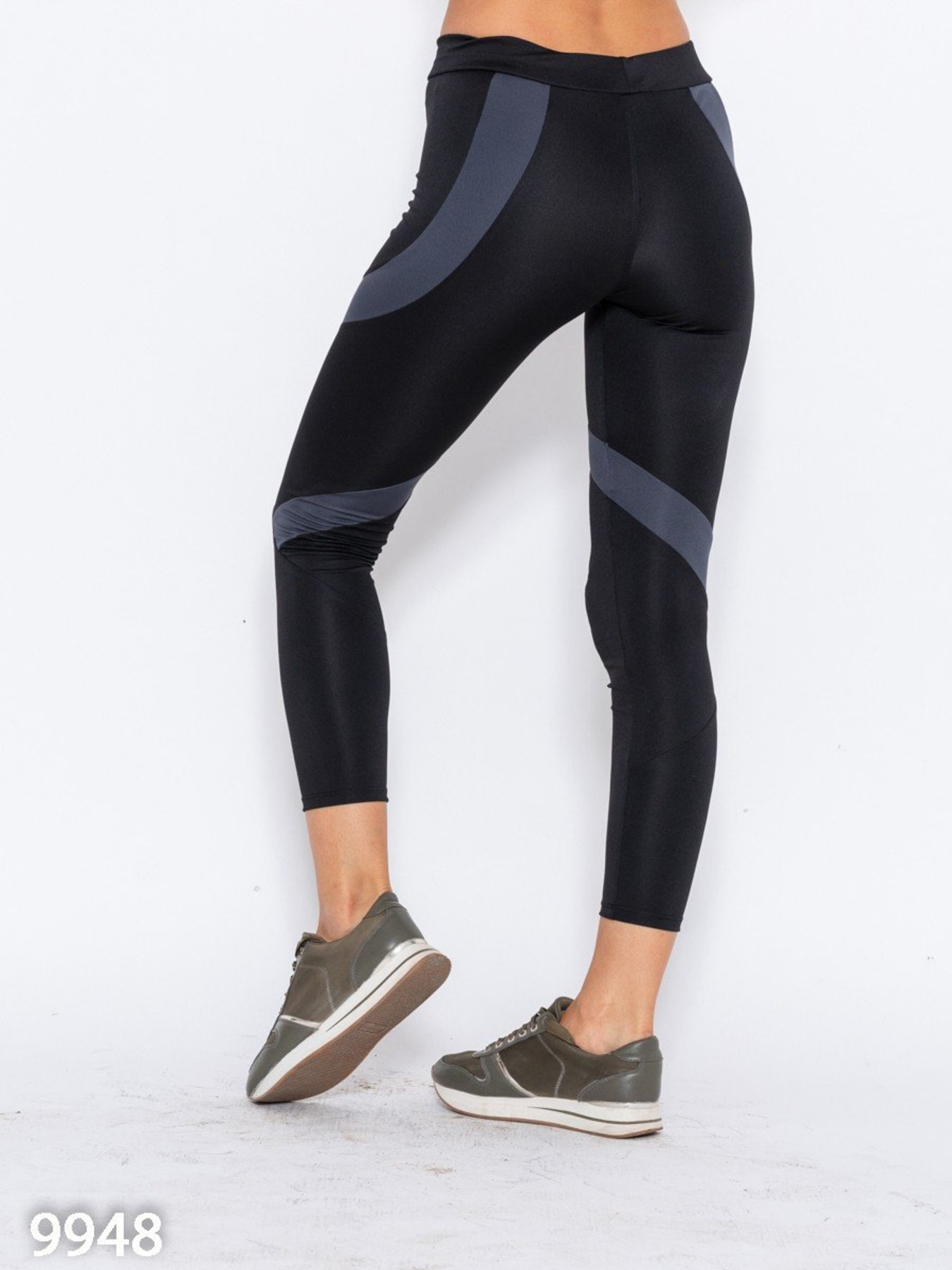 Леггинсы спортивные ISSA Plus модель 9948_blackgrey Фото