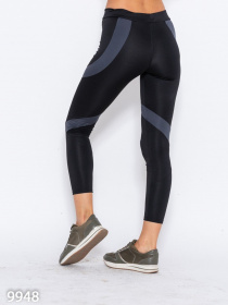 Леггинсы спортивные ISSA Plus модель 9948_blackgrey Фото