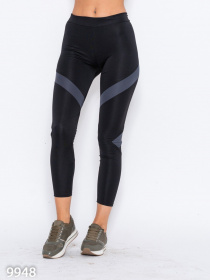 Леггинсы спортивные ISSA Plus модель 9948_blackgrey Фото