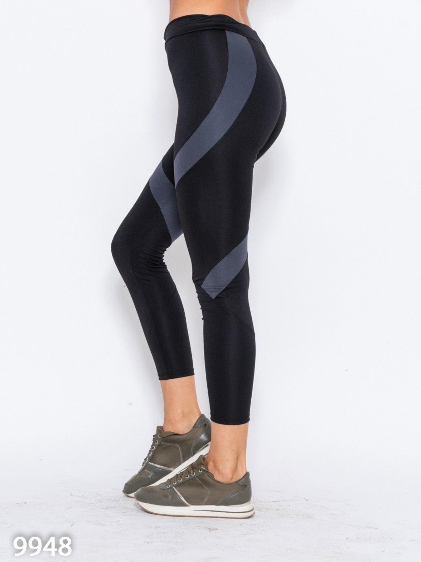 Спортивні леггінси ISSA Plus модель 9948_blackgrey Спортивні леггінси ISSA Plus модель 9948_blackgrey Фото