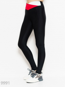 Спортивні леггінси ISSA Plus модель 9991_blackred Фото