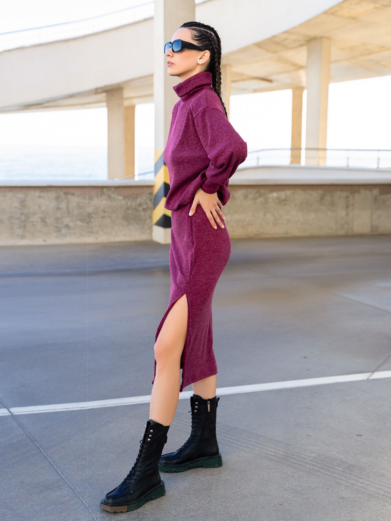 Костюм ISSA Plus модель 13557_burgundy Фото