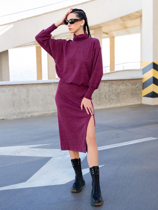 Повседневный костюм ISSA Plus модель 13557_burgundy Фото