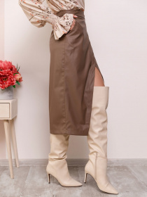 Спідниця міді ISSA Plus модель 11278_beige Фото