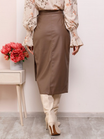 Спідниця міді ISSA Plus модель 11278_beige Фото