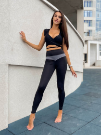 Спортивні леггінси ISSA Plus модель 12861_blackgrey Спортивні леггінси ISSA Plus модель 12861_blackgrey Фото