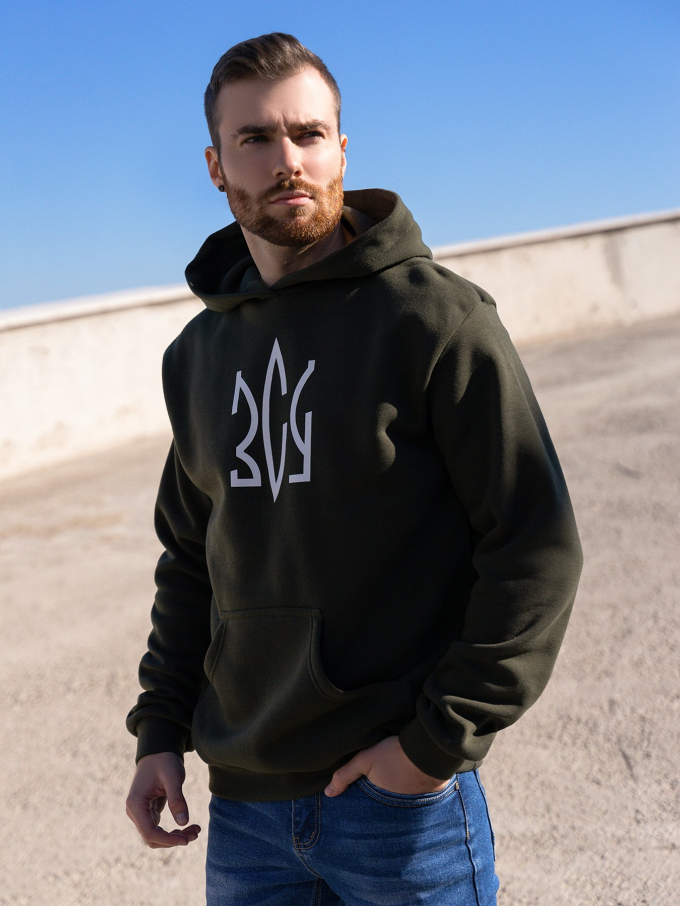 Худі ISSA Plus модель GN-495_khaki Худі ISSA Plus модель GN-495_khaki Фото