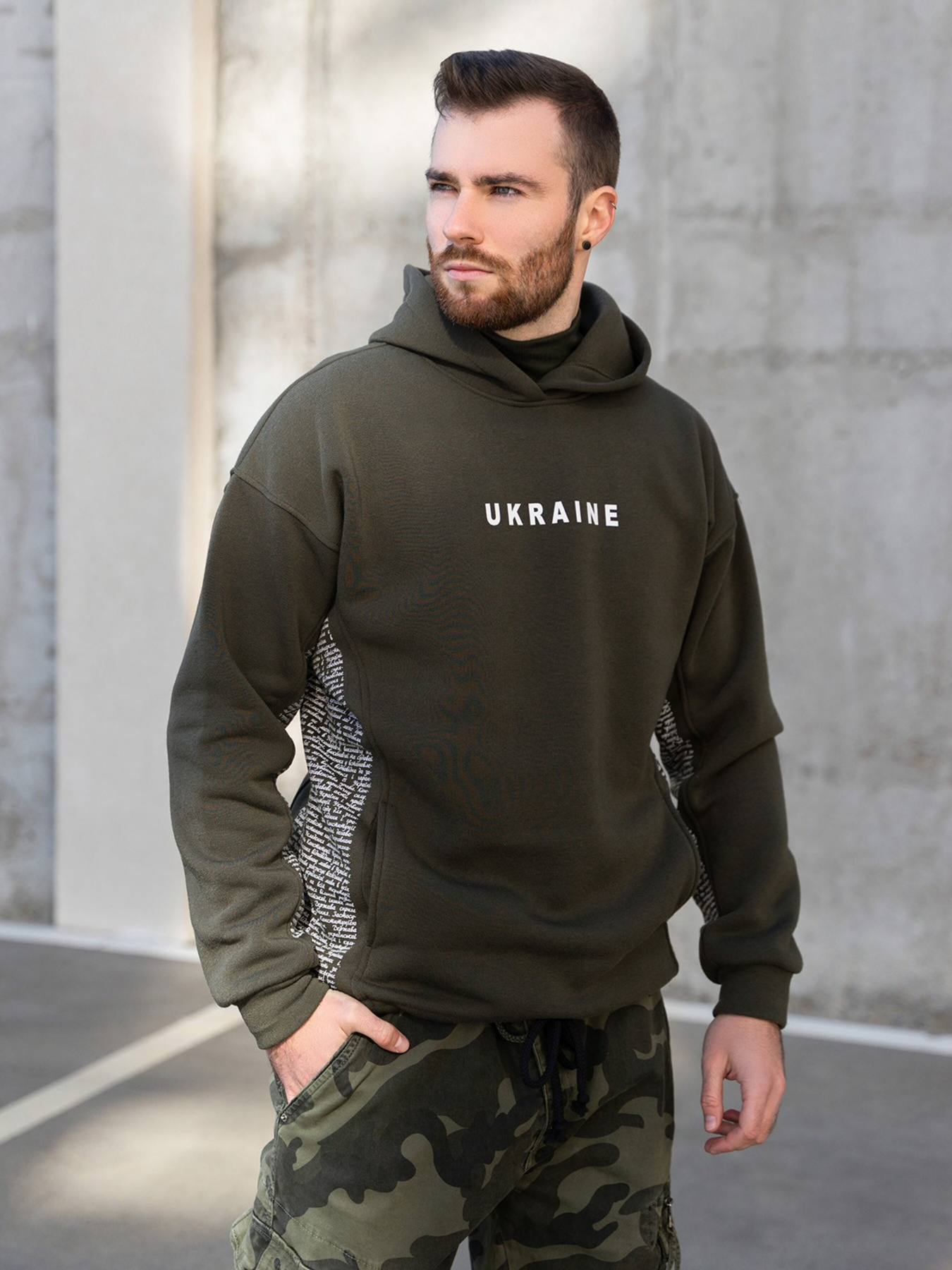 Худи ISSA Plus модель GN-499_khaki Худи ISSA Plus модель GN-499_khaki Фото