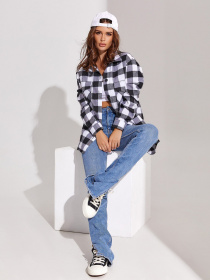 Рубашка ISSA Plus модель 13043_blackwhite Фото