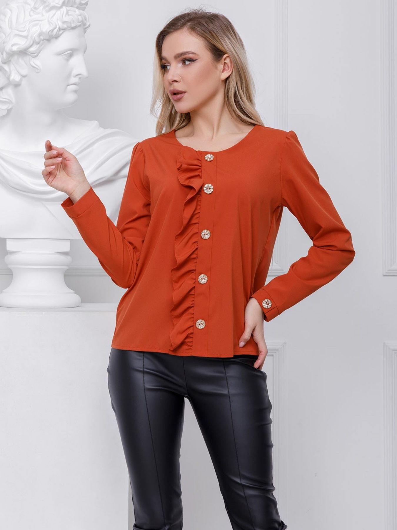 Блуза ISSA Plus модель SA-136_terracotta Фото