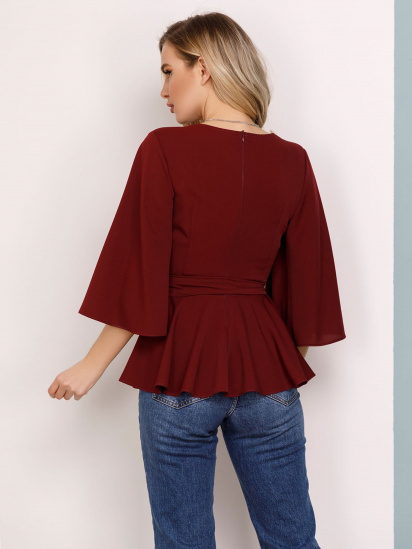 Блуза ISSA Plus модель SA-149_burgundy — фото 3 - INTERTOP