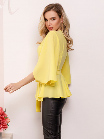 Блуза ISSA Plus модель SA-149_yellow — фото - INTERTOP