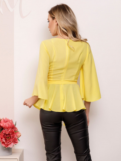 Блуза ISSA Plus модель SA-149_yellow — фото 3 - INTERTOP