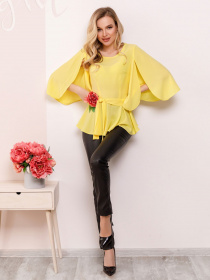 Блуза ISSA Plus модель SA-149_yellow Блуза ISSA Plus модель SA-149_yellow Фото