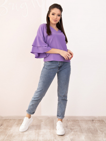 Блуза ISSA Plus модель SA-153_purple — фото 4 - INTERTOP