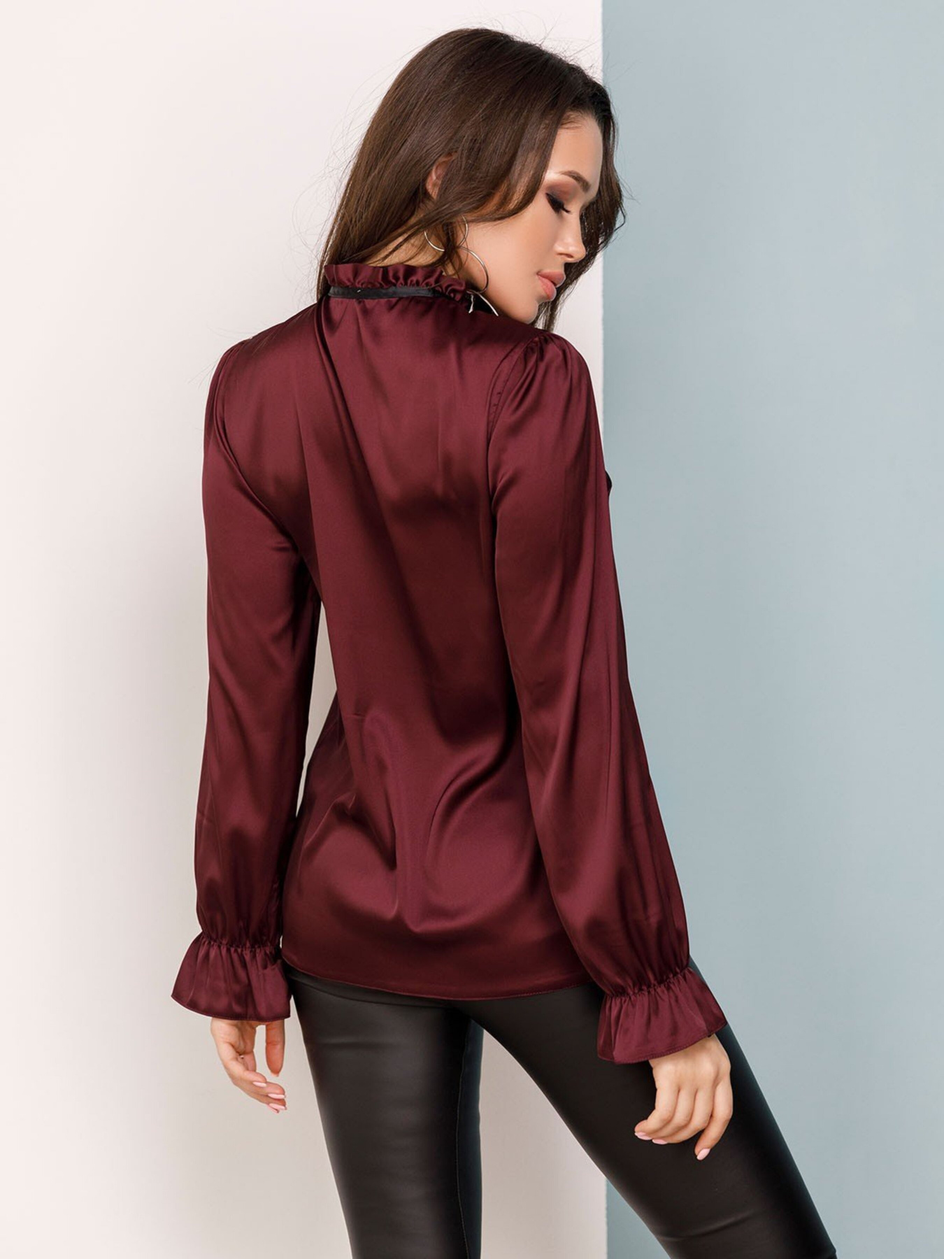 Блуза ISSA Plus модель SA-159_burgundy Фото