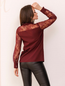 Блуза ISSA Plus модель SA-162_burgundy Фото