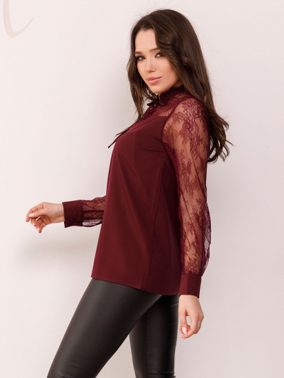 Блуза ISSA Plus модель SA-162_burgundy — фото - INTERTOP