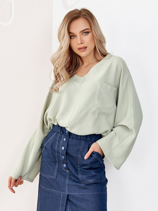 Блуза ISSA Plus модель SA-176_olive Фото