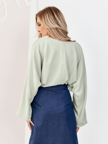 Блуза ISSA Plus модель SA-176_olive Блуза ISSA Plus модель SA-176_olive Фото