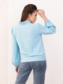 Блуза ISSA Plus модель SA-184_blue Блуза ISSA Plus модель SA-184_blue Фото