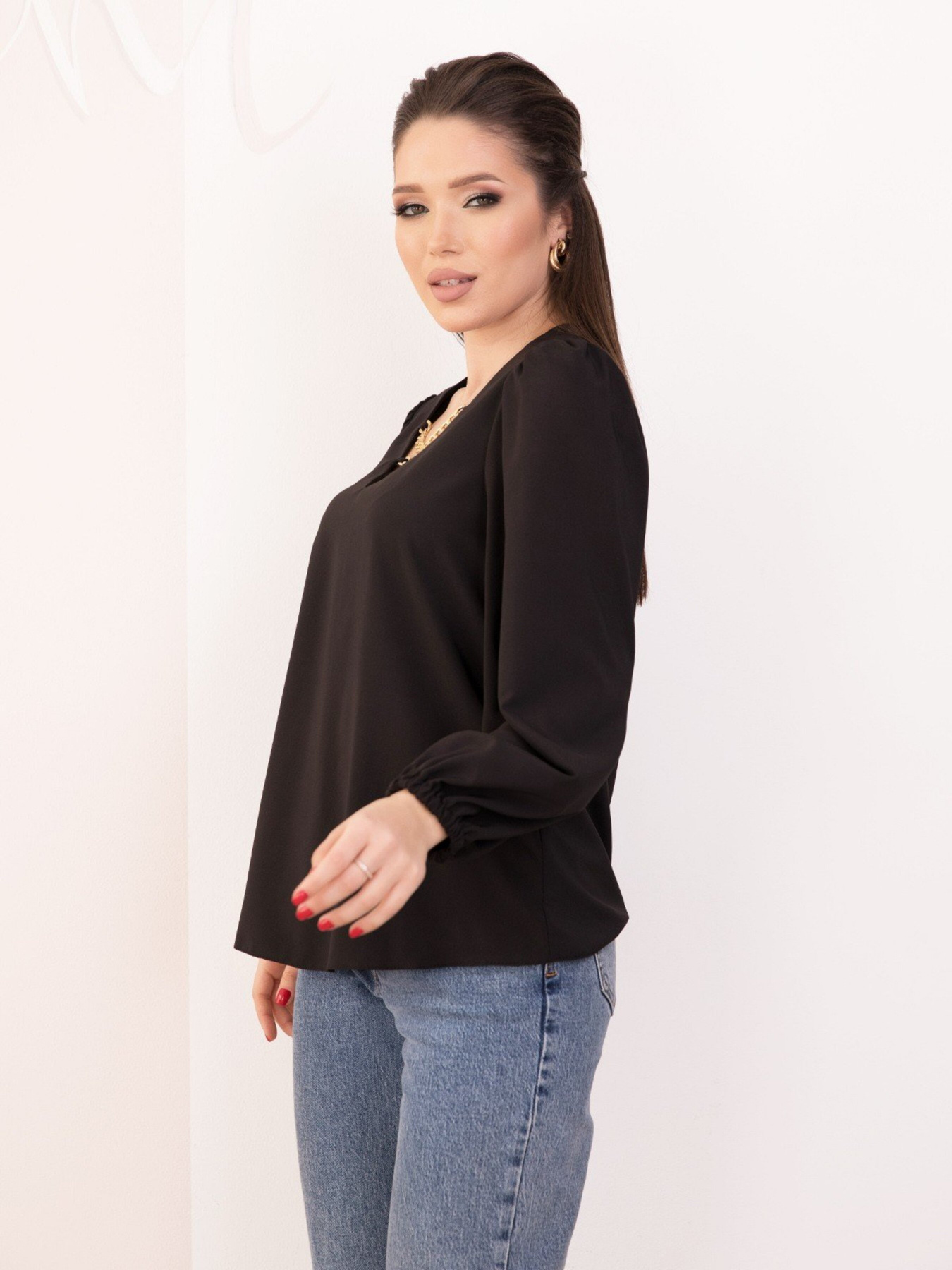 Блуза ISSA Plus модель SA-187_black Фото