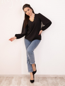 Блуза ISSA Plus модель SA-187_black Фото