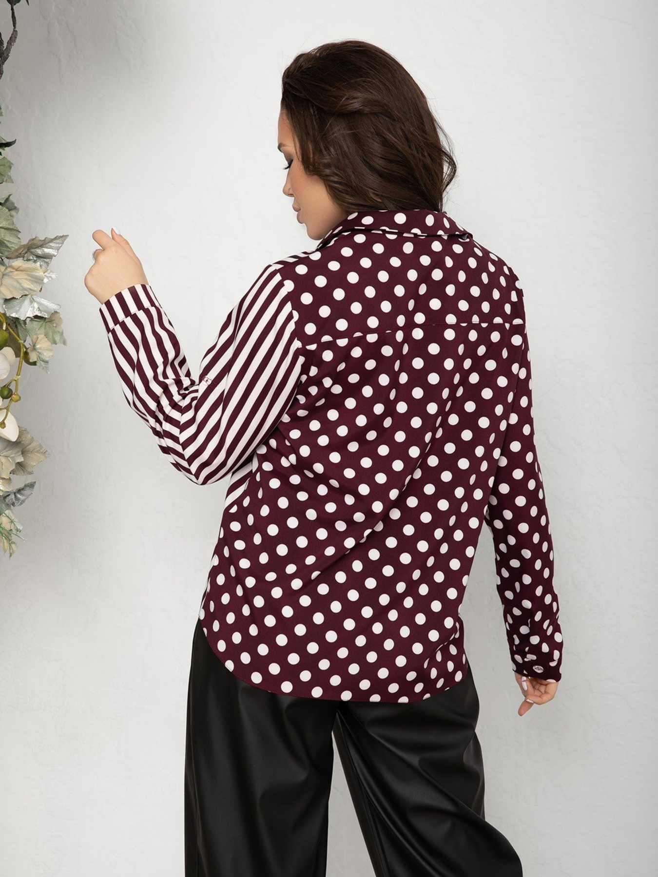 Рубашка ISSA Plus модель SA-215_burgundy Фото