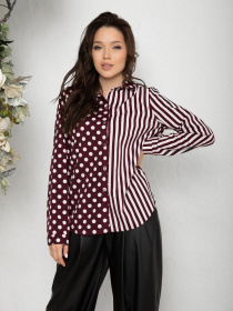 Сорочки ISSA Plus модель SA-215_burgundy Фото