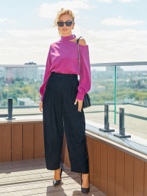 Блуза ISSA Plus модель SA-285_purple Блуза ISSA Plus модель SA-285_purple Фото