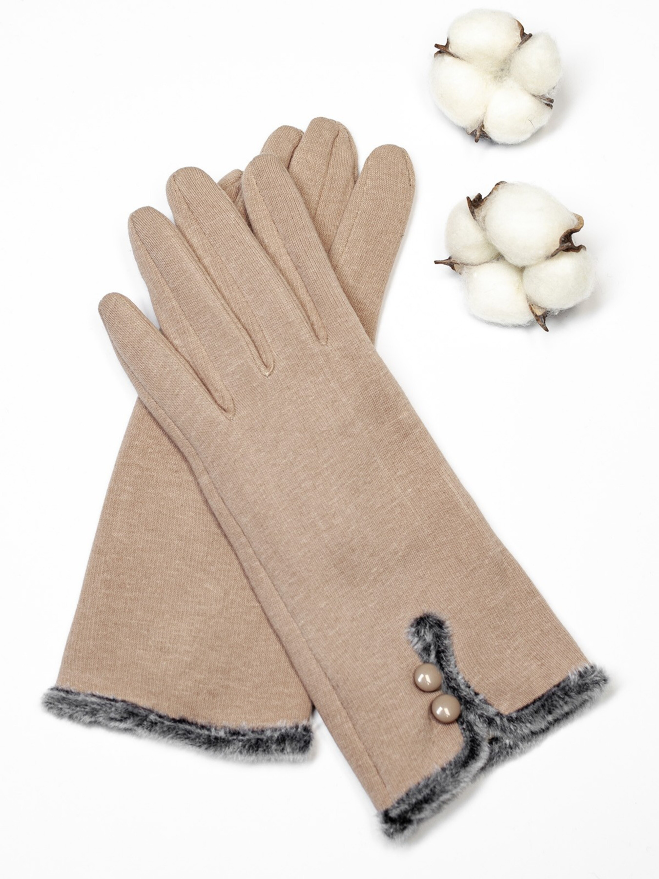 Рукавички ISSA Plus модель PE-05_beige Рукавички ISSA Plus модель PE-05_beige Фото