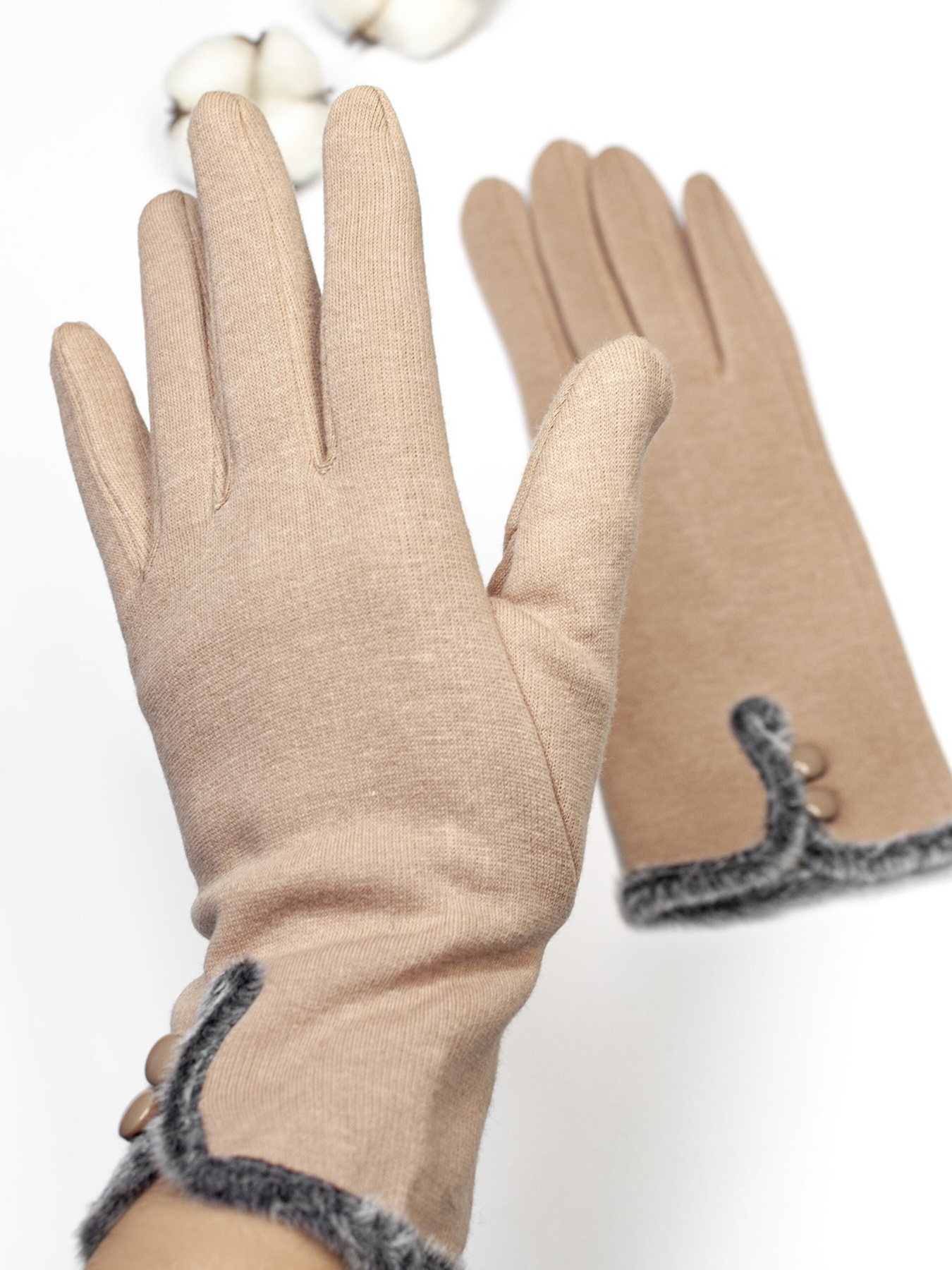 Рукавички ISSA Plus модель PE-05_beige Рукавички ISSA Plus модель PE-05_beige Фото