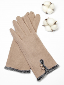 Рукавички ISSA Plus модель PE-05_beige Рукавички ISSA Plus модель PE-05_beige Фото