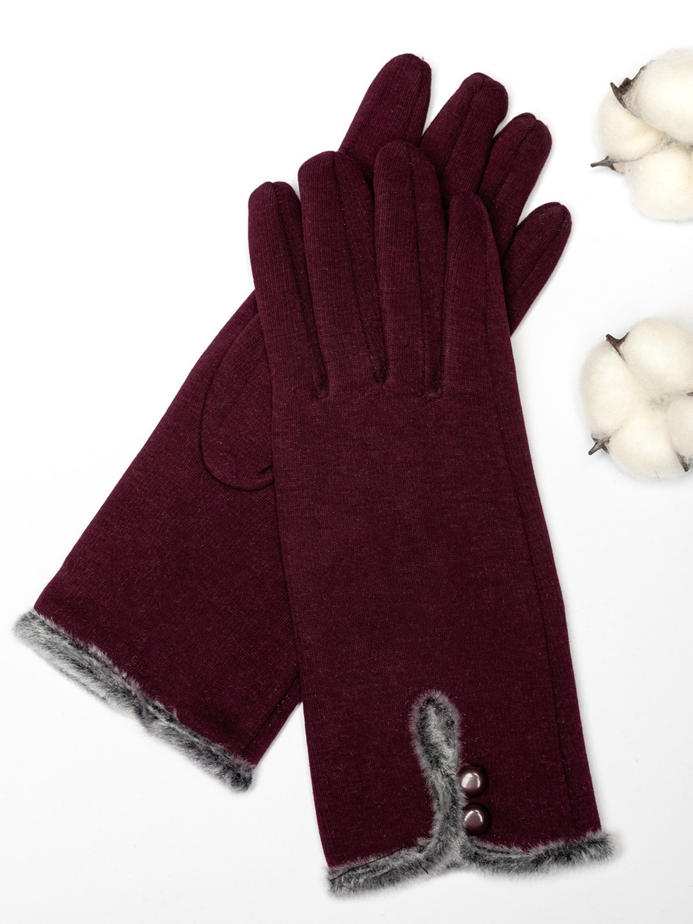 Перчатки ISSA Plus модель PE-05_burgundy Фото